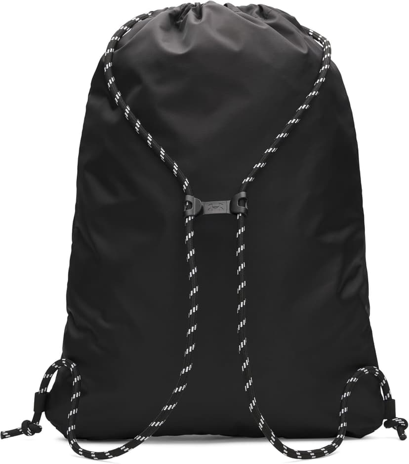 Under Armour Unisex Hustle Sackpack, (001) Black/Black/White, One Size Fits Most