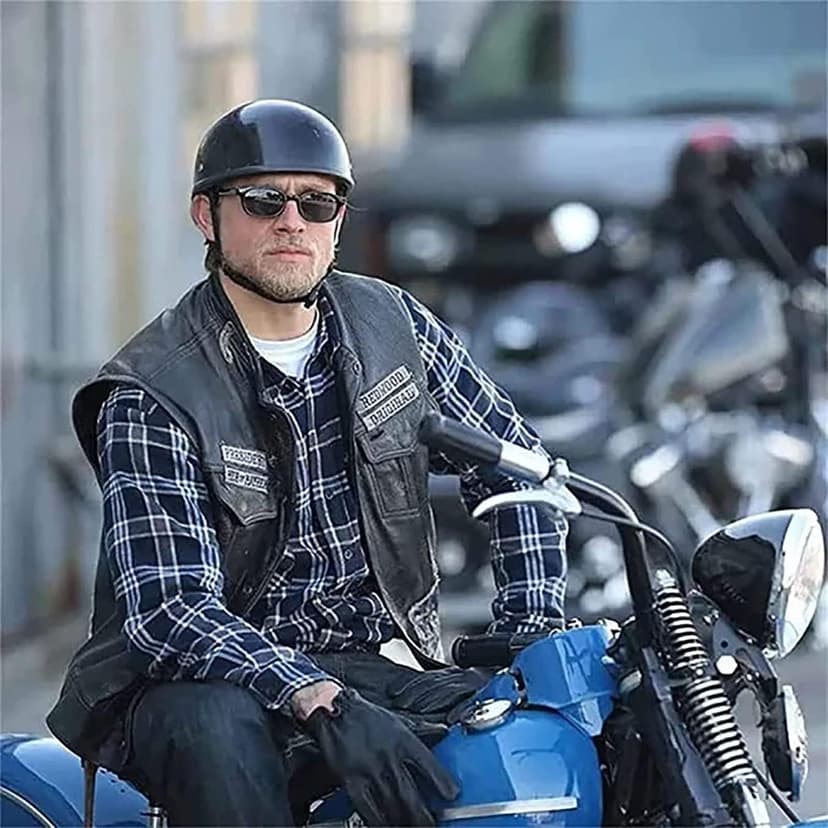 Motorcycle Half Helmet, DOT Approved Adult Men Women Retro Open Face Helmets, Helmet for Adults, Half Shell Helmet