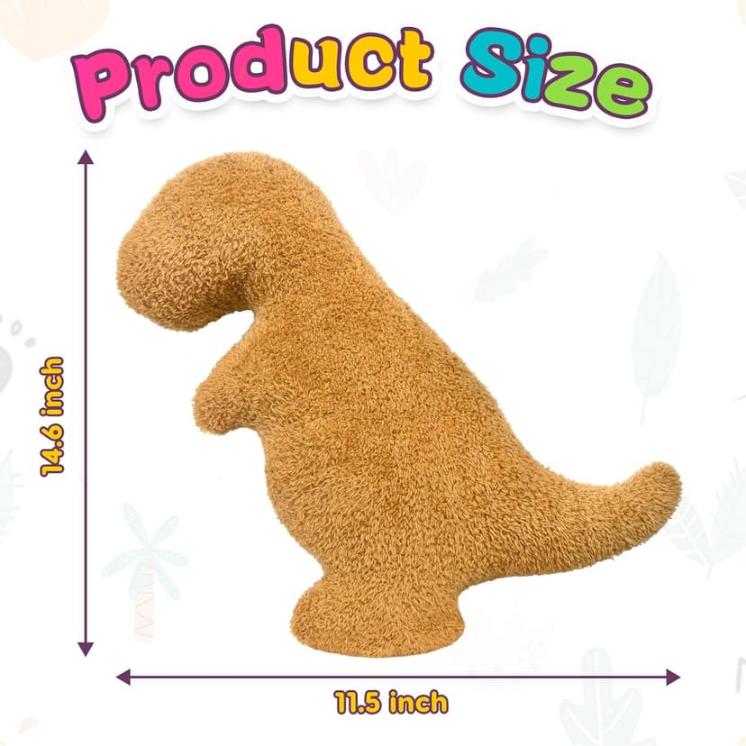 Dino Nuggets Pillow Plush, Dinosaur Chicken Plush Nuggets Pillow for Funny Birthday Gifts, Cute Funny Stuffed Animals for Boy and Girl, Dinosaur Gifts for Kids Teens and Adults (Tyran Rex, Small) B0CT2MFJ23