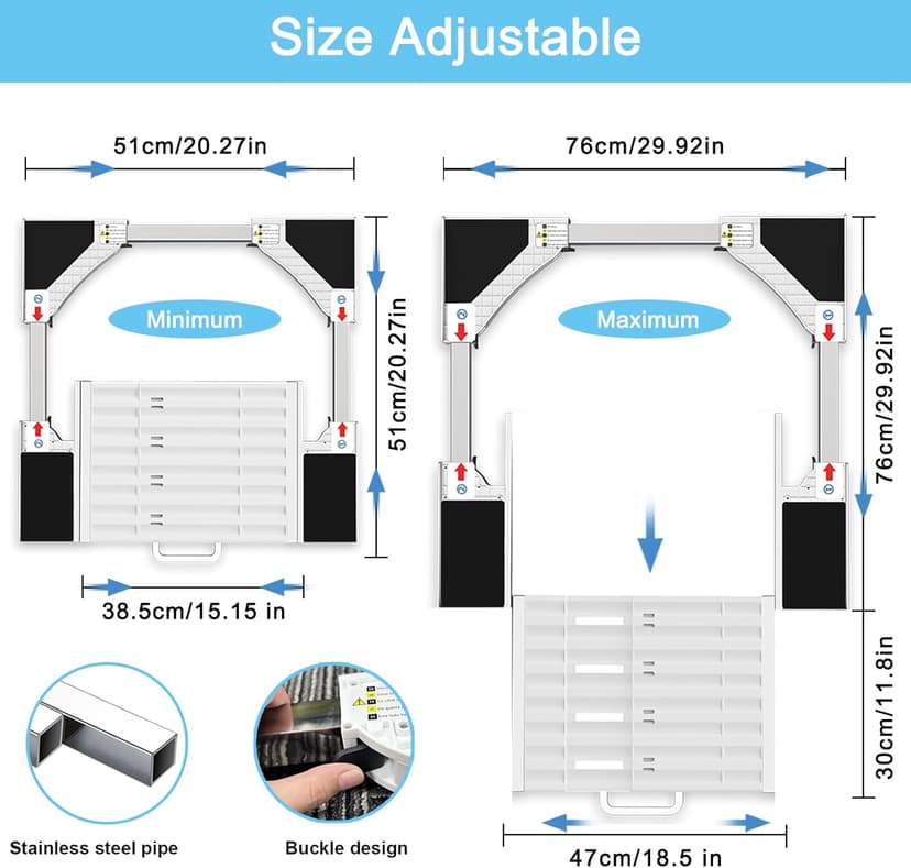 Kiss Core Washer Dryer Stacking Kit, Universal Washer Dryer Stacking Kit with Pull-Out Sliding Plate, Adjustable 29"-21" Stacking Kit for Washer and Dryer with Ratchet Strap