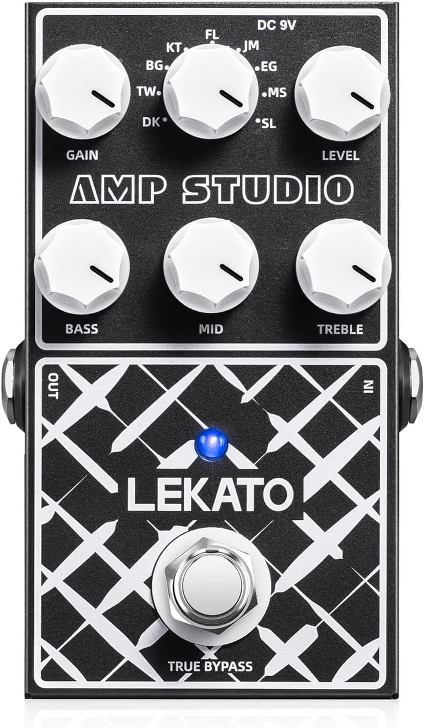 LEKATO Amp Simulator Guitar Effect Pedal with True Bypass Clean to Overdrive for Electric Guitar Bypass (EP-01)