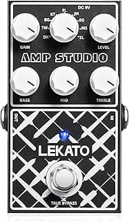 LEKATO Amp Simulator Guitar Effect Pedal with True Bypass Clean to Overdrive for Electric Guitar Bypass (EP-01)