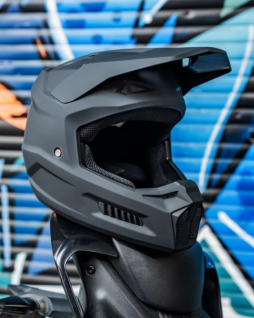 ILM Youth Dirt Bike Helmets Kids ATV Helmet Motorcross BMX Off Road Motorbike with Goggles Gloves Mask DOT Model MT601Y (Matte Black, Youth-XLarge)