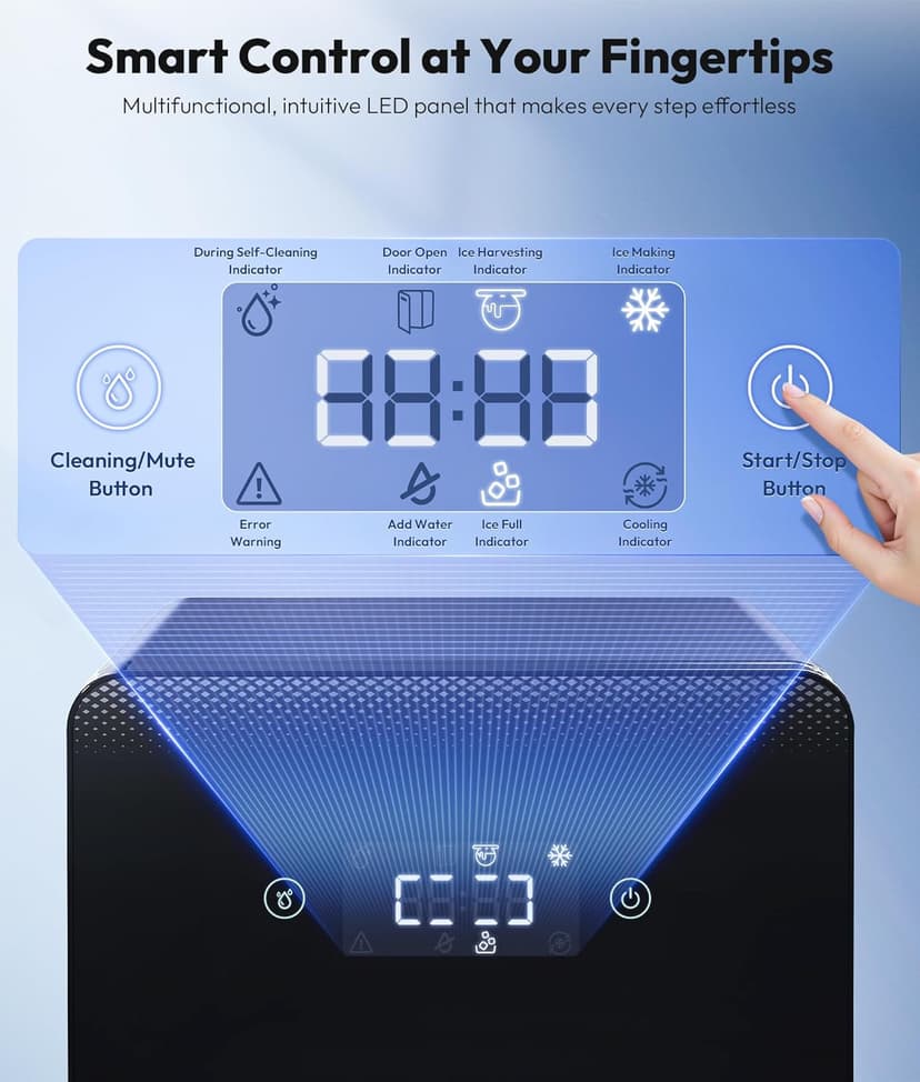 2" Ice Ball Maker - 4 Ice Spheres in 35min, 144pcs/Day, Sphere Ice Maker with Automatic Water Fill, LED Quiet Panel, Self-Cleaning Clear Ice Maker for Cocktails Whiskey Bourborn, Bar, Home
