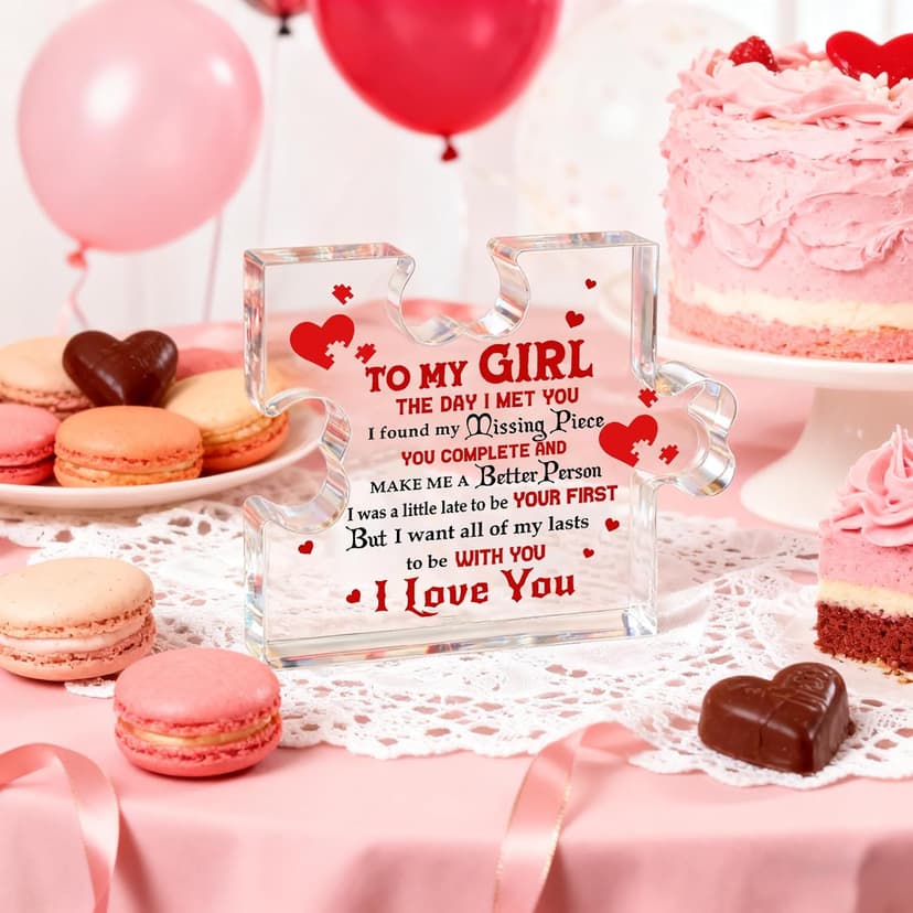 I Love My Gf, I Love My Girlfriend, Gf Gifts, Miss You, Gift for Gf, Valentines Day Gifts for Gf, Girlfriend Birthday Gift Ideas, Soulmate Gifts for Her, To My Girl Acrylic Block