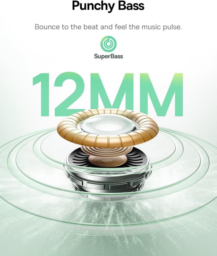 Baseus Bass BP1 NC Hybrid Active Noise Cancelling Wireless Earbuds, 12mm Super-Bass Driver, 41H Playtime, Bluetooth 6.0, IP55 Waterproof, 4-Mic AI ENC, 24 Customizable EQ