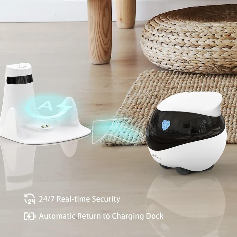 Whole-Home Mobility, Two-Way Talk, Night Vision, Local Storage, Auto-Recharge, Long Distance Gift for Family/Pet Enabot EBO SE Home Robot Camera: 1080P Mobile FamilyBot Pet Companion B09R6V3CJM