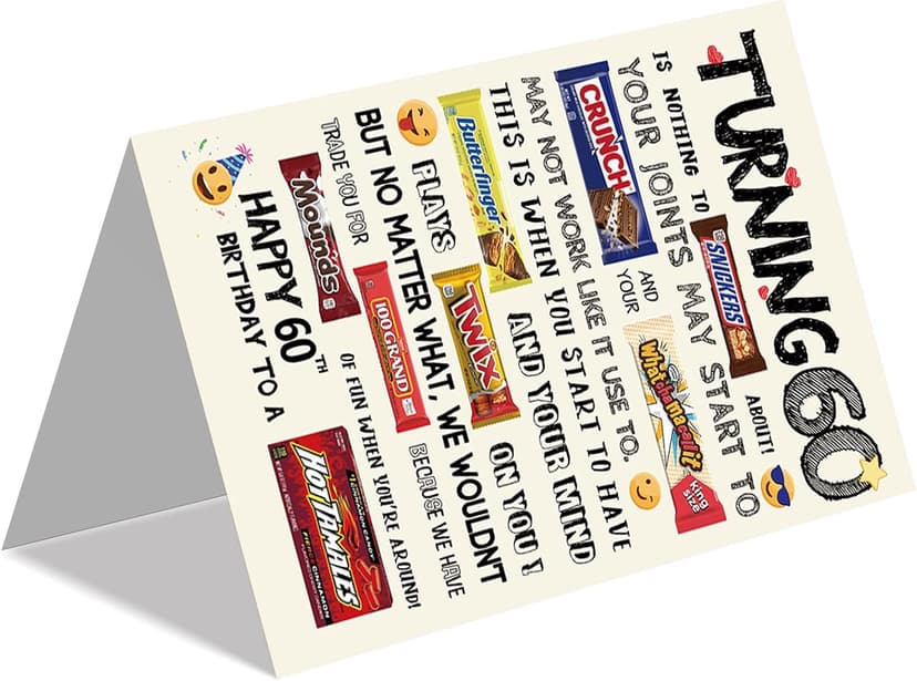 Funny 60th Birthday Card, Happy 60th Birthday Gifts for Women Men, Cool 60 Year Old Birthday Card Gifts for Him Her, Unique 60th Birthday Decorations Ideas for Parents