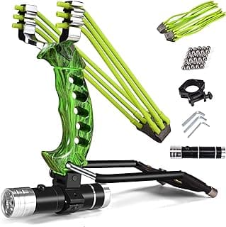 NERUB Hunting Professional Slingshot Set Wrist Slingshot Rocket Hunting Slingshots with Heavy Duty Launching Bands High Velocity Hunting Catapults