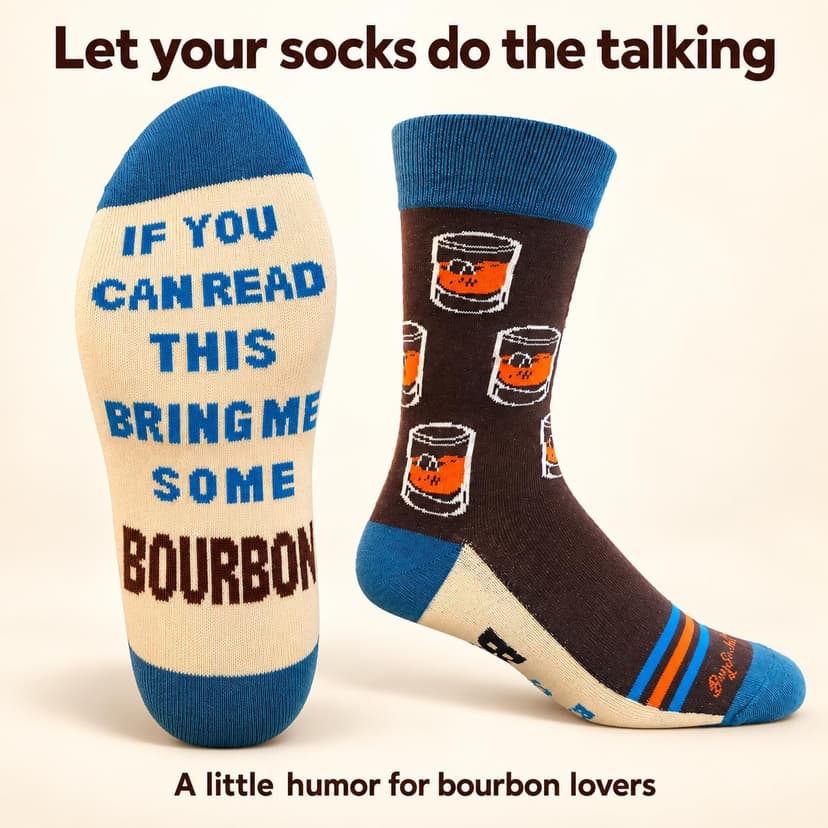 If You Can Read This Bring Me Some Bourbon Men's Socks | Bourbon Gift for Men Funny Novelty Fashion Dress Socks | Unique Gifts for Bourbon Whiskey Lovers B07V3ZYSLZ