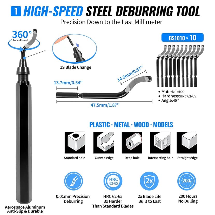 68Pcs 3D Printer Tools Kit with Storage Case, 3D Printer Accessories - Deburring Tool, 3D Printer Removing Scrapers, Metal Files, Brushes, Hand Drill, Tweezers, for Bambu Lab, Ender 3, Kobra, etc.