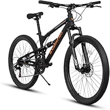 Mountain Bike 24/26/27.5 Inch,Full Suspension, 21-Speed Disc Brake,Carbon Steel Adult Sport Bicycle for Mens Womens