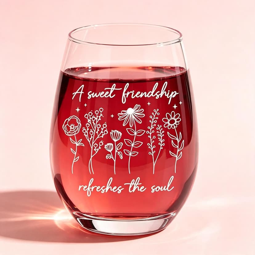 Best Friend Gift for Women, Gag Gift for Sister BFF Coworkers Boss Lady, Birthday Gift for Her, A Sweet Friendship Wine Glass Funny Friendship Gifts for Women, Birthday Gift for Her B0FV2S7PR3