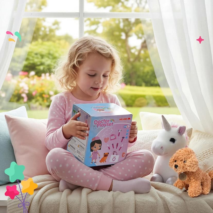 A gift for girls birthday Christmas, Encourages caring role play, builds confidence, stays neatly organized Meland Doctor Kit with Puppy for Girls, Pretend Play Toy Gift for Ages 3–6 B09PD6YWF1