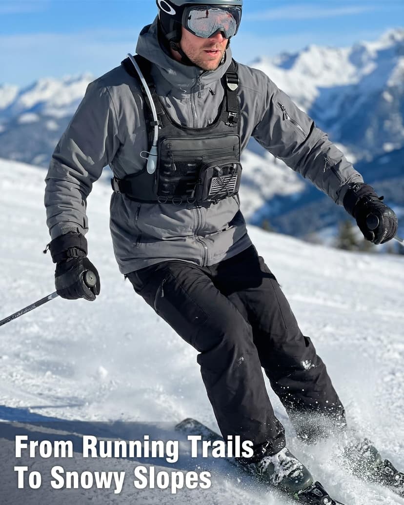 Running Vest with 2L Water Bladder, Hydration Backpack, USA Original Patent, Lightweight Hydration Pack with Gear Holder, Reflective Chest Pack for Men Women for Marathon