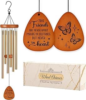 Aurahouse Best Friend Birthday Gifts for Women, Friendship Wind Chimes Gifts for Best Friend Woman Men Long Distance, Bestie Friend Birthday Gift for Women Friendship, Friendsgiving Gift