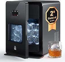 2'' Clear Ice Ball Maker – 4 Ice Spheres in 35min, 144 pcs/Day, Auto&Manual Fill, Fast Round Ice Machine with LCD Touch Panel, Self-Cleaning, Home & Bar Maker for Whiskey Bourborn Gift