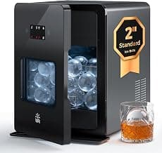 2'' Clear Ice Ball Maker – 4 Ice Spheres in 35min, 144 pcs/Day, Auto&Manual Fill, Fast Round Ice Machine with LCD Touch Panel, Self-Cleaning, Home & Bar Maker for Whiskey Bourborn Gift