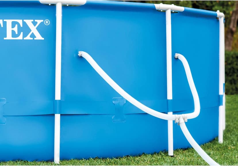 INTEX 28211EH Metal Frame Above Ground Swimming Pool Set: 12ft x 30in – Includes 530 GPH Cartridge Filter Pump – Puncture-Resistant Material – Rust Resistant – 1718 Gallon Capacity