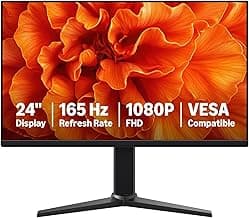 Amazon Basics 24 Inch (23.8 inch viewable) Gaming Monitor, FHD 1080P, 165Hz, VESA Compatible, Adaptive sync, 1ms Response, Black