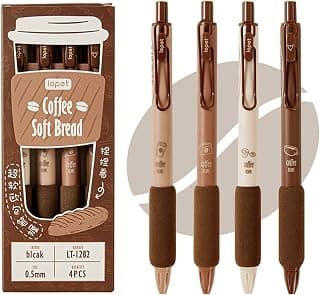MOZXIRZ 4 Pcs Gel Ink Pens Retractable Pens Cute Pen 0.5mm Ballpoint Pen Office School Supplies for Girls Boys Women Men (Coffee) B0BWV2PMXC