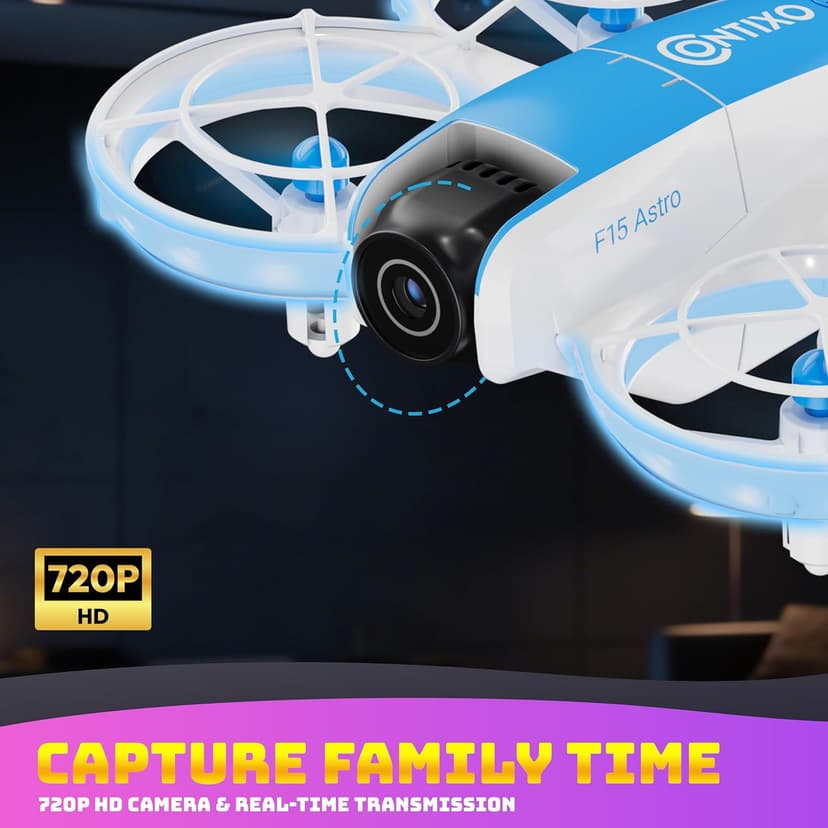 Contixo F15 Astro Mini Drone with 2.4" Screen Remote – 720P HD Dual Camera, Live Video Display, Optical Flow Hover, One-Key Takeoff/Landing, 360° Stunts, 2 Batteries, Beginner Drone for & Adults