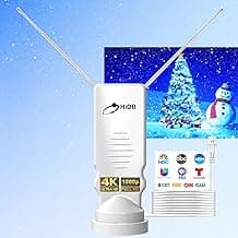 Rabbit Ear TV Antenna 2025 Upgraded -HIDB TV Antenna for Smart TV Indoor, Cut Cable for Free 4K/1080p HD Channels, Long Range Reception, 360° Signal for Smart & Old TVs, Easy Setup, VHF/UHF Support!