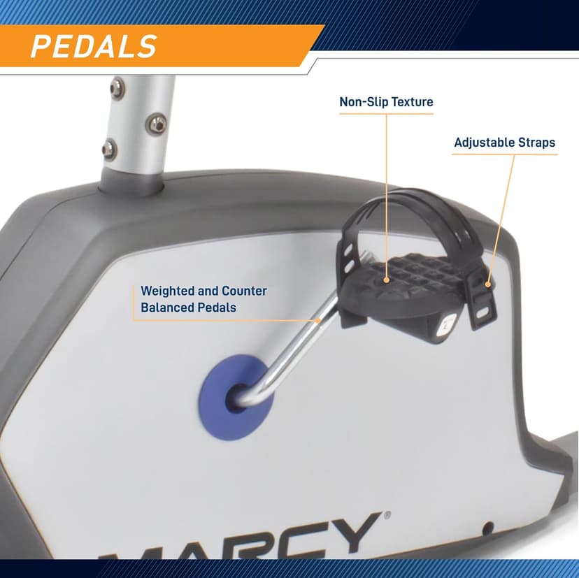Marcy Recumbent Exercise Bike with Adjustable Seat and 8 Resistance Levels, 300 Pound Capacity NS-1201R