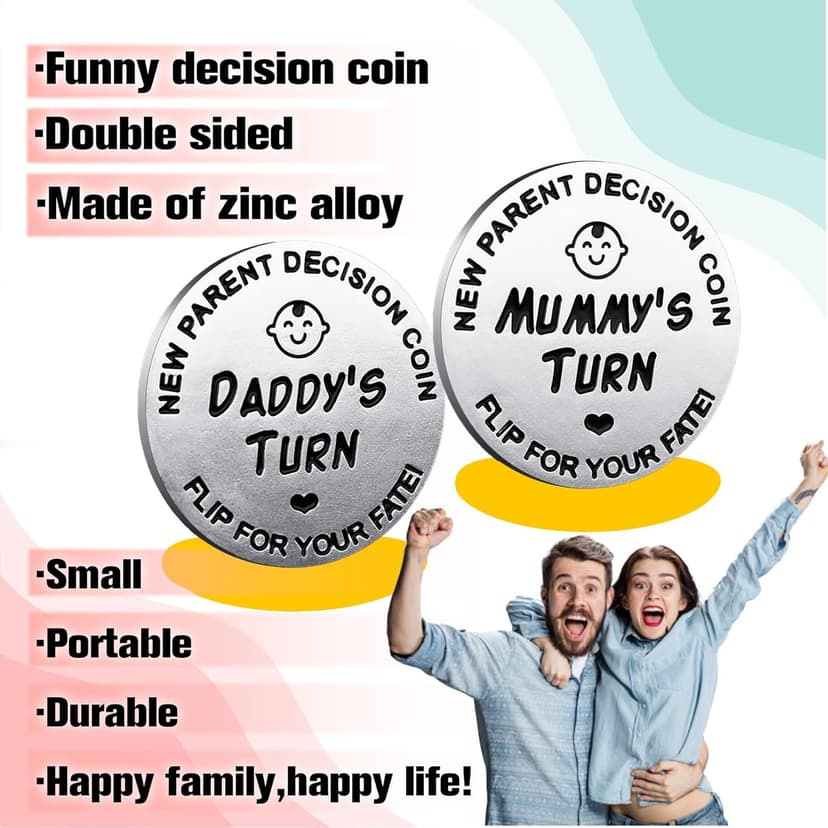 Baby Shower Gifts Parents Decision Coins for New Mom&Dad,Funny New Baby Gifts New Mom Gifts New Parents Gifts for Couples,Postpartum Gifts for Mom Essentials