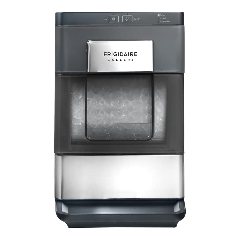 Frigidaire Gallery, 33 Lbs. Countertop Ice Maker, Nugget Shaped Ice, Stainless Steel Trim (Black)