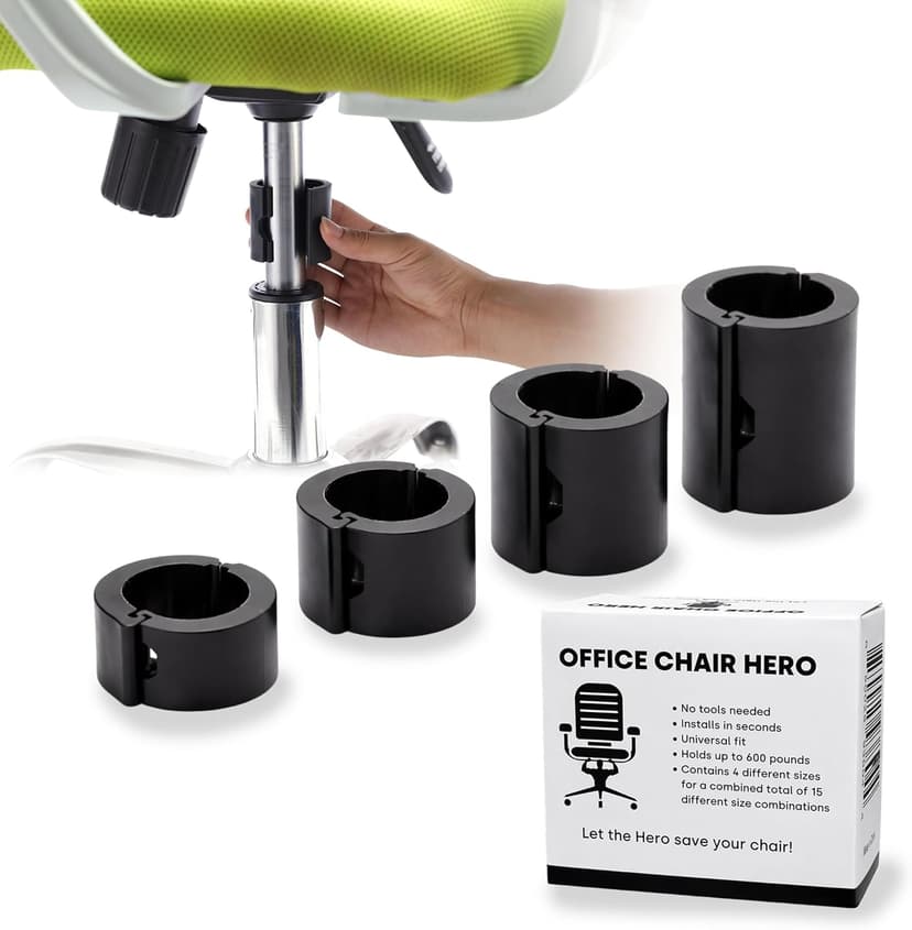 Salbree Office Chair Hero Fix Attaches Clamps to Large Cylinder Piston Stops Your Chairs from Sinking When Computer Hydraulic Lift Has No Gas Stop Replacement