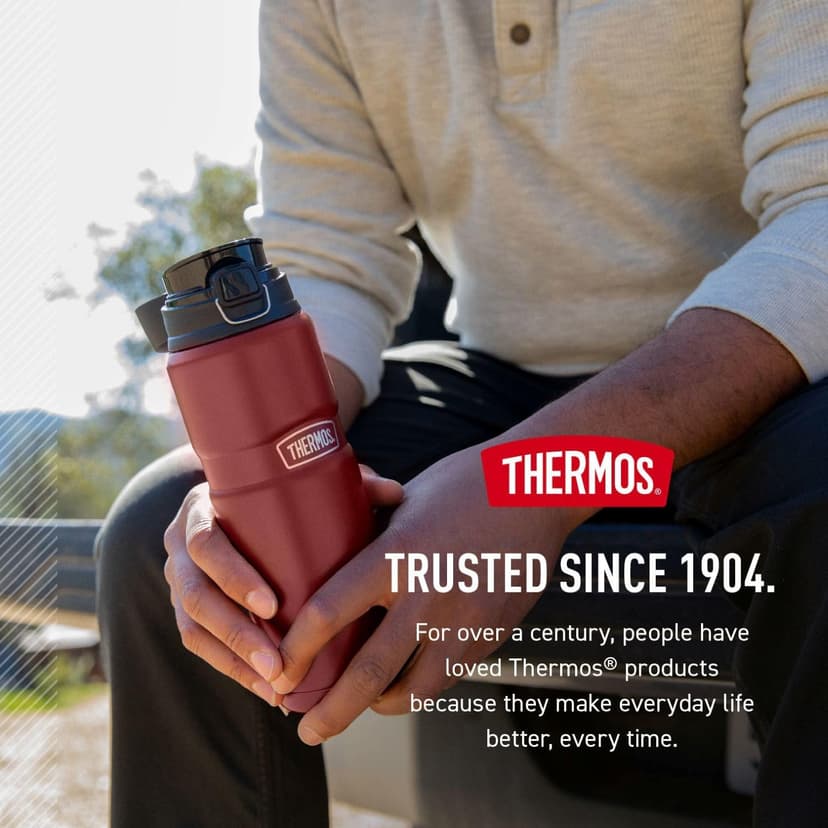 THERMOS Stainless King Vacuum-Insulated Drink Bottle, 24 Ounce, Matte Steel