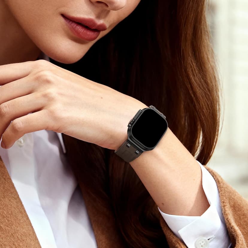 LETOID Leather Band Compatible with Apple Watch Ultra 3 /Ultra 2 /Ultra 49mm 46mm 45mm 44mm Bands, Women Men Vintage Genuine Leather Strap for iWatch Series 11 10 9 8 7 6 5 4, SE 3 2 1, Ultra 3 2 1