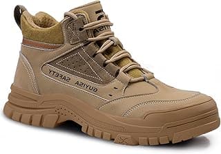 GUSAYEX Steel Toe Work Boots for Men Puncture-Resistant Industrial Safety Boots Comfortable Lightweight for Warehouse & Construction Indestructible Steel Toe Work & Utility Shoes