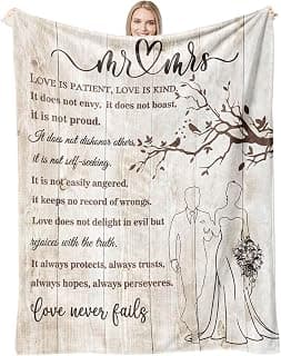 Wedding Gifts for Couples 2025 Soft Blanket, Bridal Shower Gifts for Bride to Be, Anniversary Mr and Mrs Gifts, Wedding Gifts for Newlyweds Just Married Gifts Wedding Throw Blanket 60 * 50