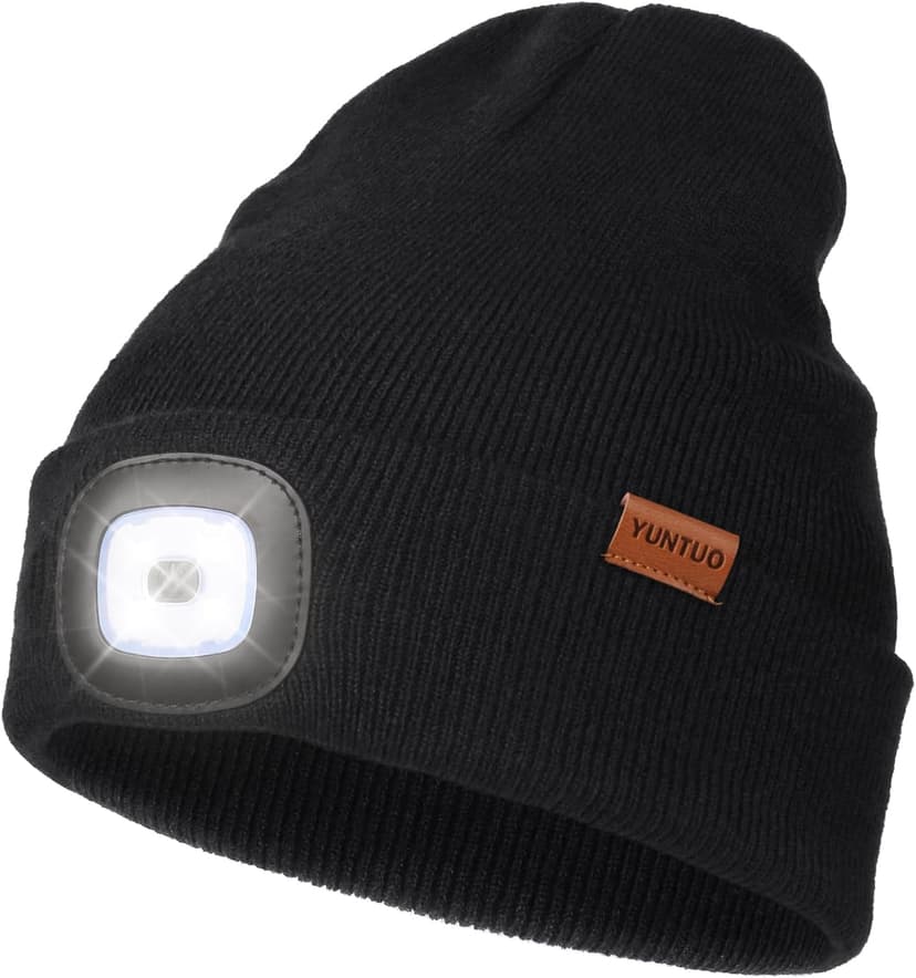 Bulit in led light, USB rechargeable, warm knit, secure fit, ideal for dog walking, outdoor work, camping LED Beanie with The Light, Unisex Gifts for Men Dad Husband Him B07ZYL64WG