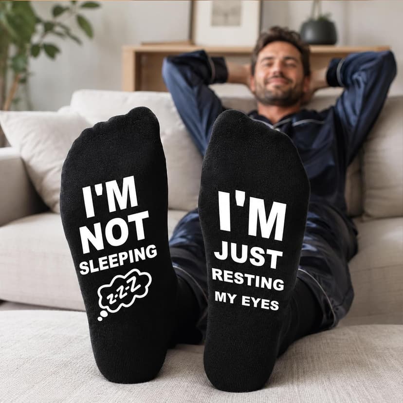 Personalized Fathers Day Gift for Dad Husband, Christmas Stocking Stuffers for Men; Comfortable and Soft Novelty socks Niorasen Birthday Gifts for Men Husband Gamer Teen Boys, Cotton Funny Socks B0D5LZSVSV
