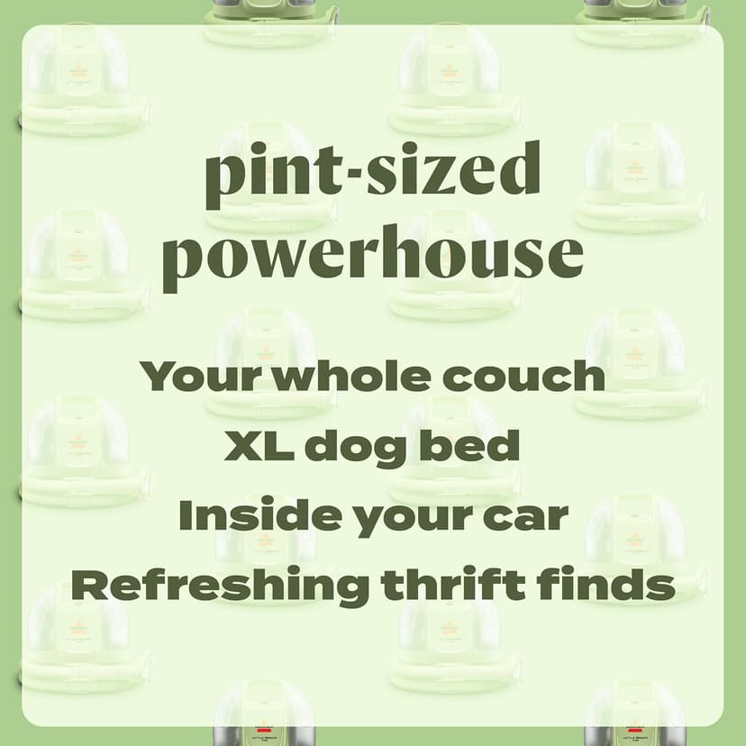 BISSELL Little Green Mini Portable Carpet and Upholstery Deep Cleaner, Car/Auto Detailer, with HydroRinse Self-Cleaning Tool and 4" Tough Stain Tool, Tea Green, 4075