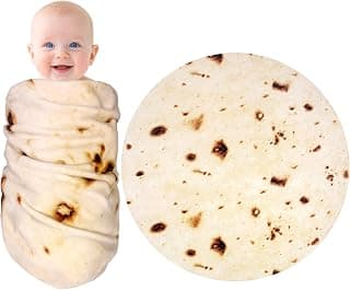 mermaker Burritos Tortilla Swaddle Blanket Baby for Toddler Newborn, 285 GSM Soft Flannel Taco Wrap Blanket Funny Gifts for Baby Shower Boys Girls, 36 inch B0DYJDBW21
