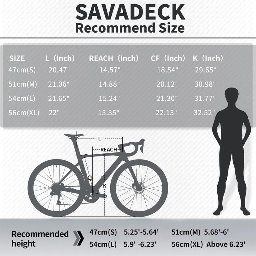 SAVADECK Carbon Fiber Road Bike, Hydraulic Oil Disc Bike with Carbon Fiber Frame and Wheelset, Lightweight Full Carbon Racing Bicycle with Shimano R7120 24S Shift Set for Adults