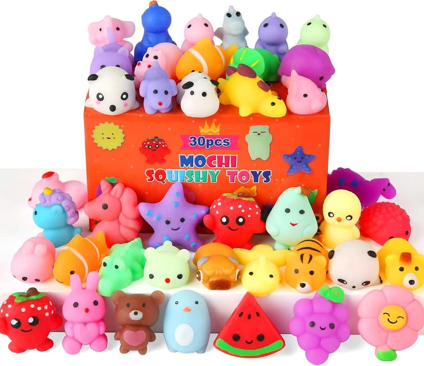 30 Pack Squishy Toys, Kawaii Squishies Party Favors for Kids 4-8 8-12 Treasure Box Toys for Classroom Birthday Xmas Gifts Goodie Bag Mini Animals Mochi Squishy Stress Relief Sensory Toys Random B0DG2VRFV7