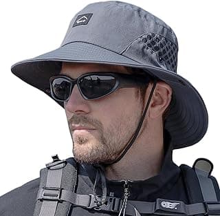 Sireck Fishing Hat, UPF50+ Wide Brim Sun Hat for Men Women, UV Protection Hiking Beach Bucket Hats Summer Safari Hat