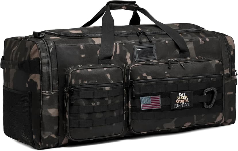 HAMBOLY 130L Extra Large Duffle Bag for Men, Heavy Duty Duffle Bag for Travel, Large Sports Gym Equipment Bag for Hockey Football Soccer Baseball Basketball & Team training, Dark CM