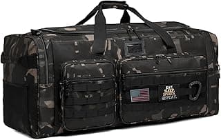 HAMBOLY 130L Extra Large Duffle Bag for Men, Heavy Duty Duffle Bag for Travel, Large Sports Gym Equipment Bag for Hockey Football Soccer Baseball Basketball & Team training, Dark CM
