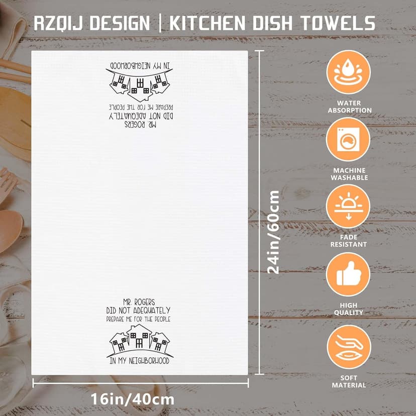 Funny Housewarming Gifts Towels Dish Towels Dishcloth for Neighbors, Christmas Birthday Gifts for Neighbors Hostess, 16 x 24 Farmhouse Decoration Hand Towels for Kitchen Bathroom Home. (096)
