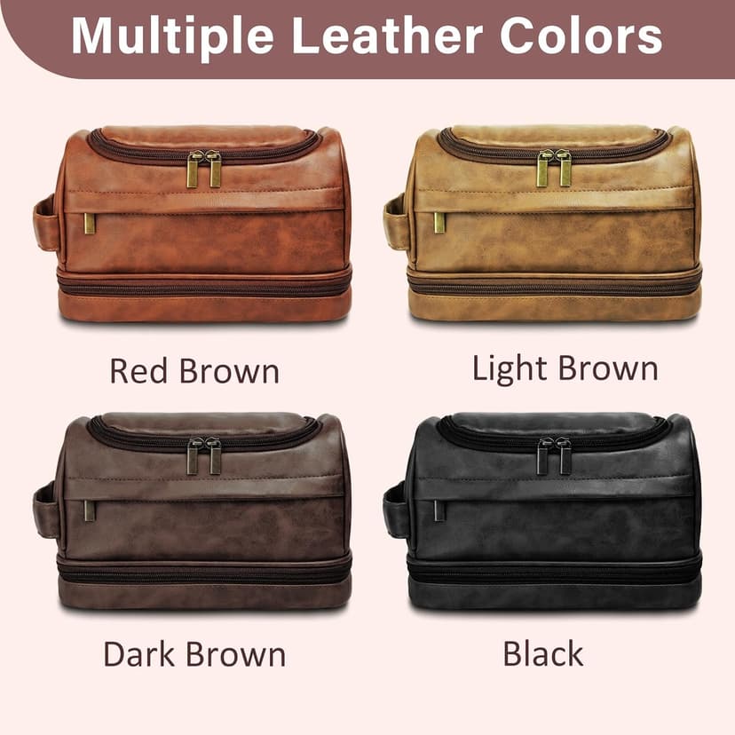 Personalized Toiletry Bag for Men, Custom Toiletries Bag Gifts for Men, Him, Birthday, Anniversary, Graduation, Groomsmen, Dad, Husband, Boyfriend, Leather Engraved Travel Cosmetic Shaving Hygiene Bag B0DZ6SCD7C