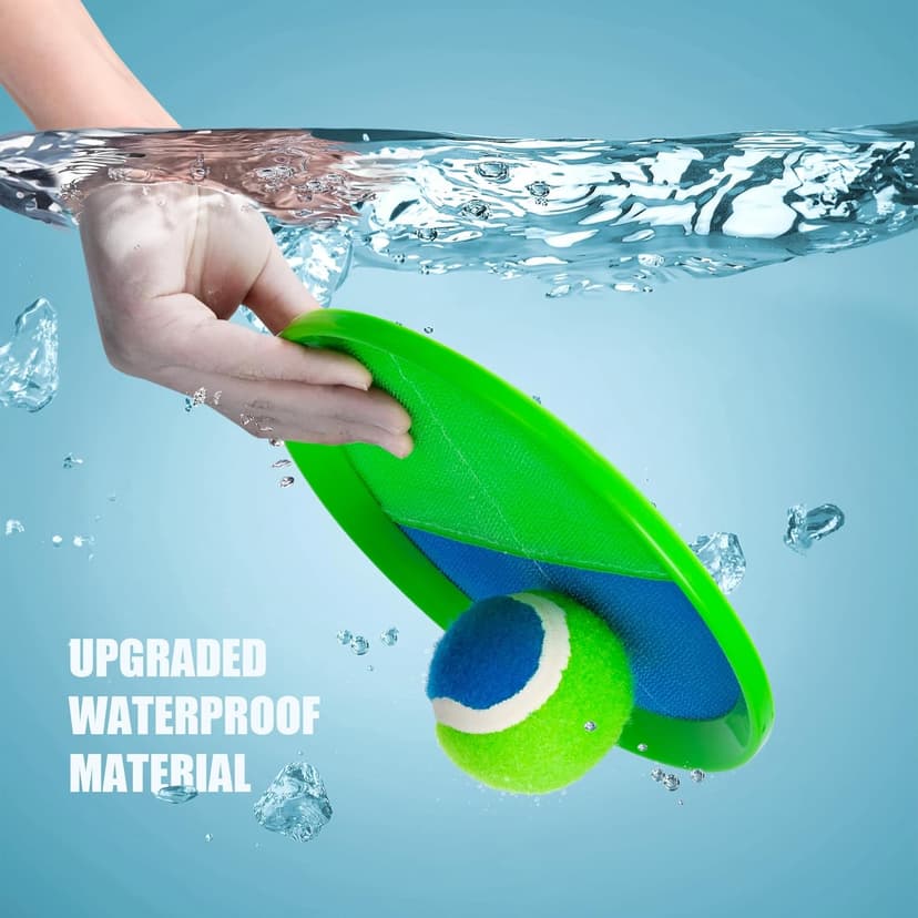 PlayZap Toss and Catch Ball Set Ultra Sturdy ABS - Valentine Gift for Toddlers Kids Teens Boys Girls 3-5 5-8 8-13+ Yrs - Baseball Toy Indoor Outdoor Yard Game & Beach/Pool Toy Set 4 Pack