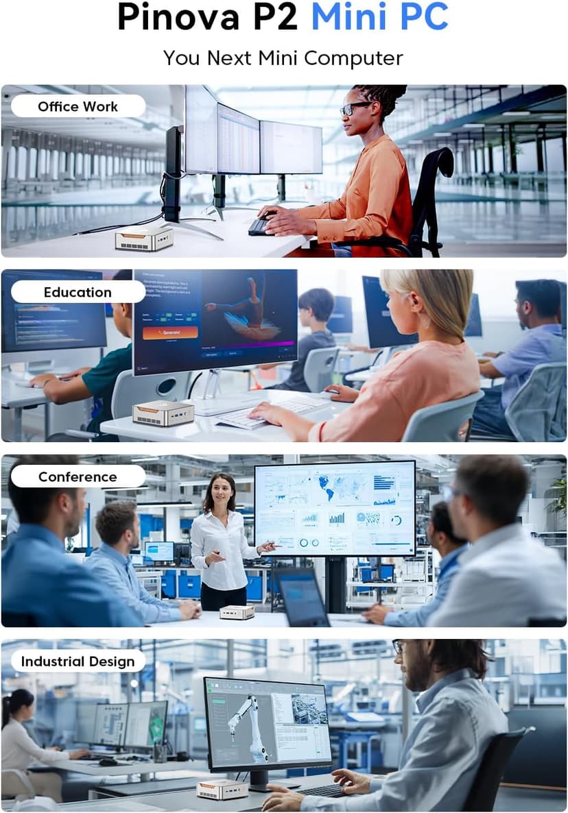 KAMRUI Pinova P2 Mini PC, AMD Ryzen 4300U(Beats 3500U/3200U/N150,Up to 3.7 GHz) Mini Computers, 16GB RAM 512GB SSD Mini Desktop Computers, Triple 4K Display/HDMI+DP+Type-C/WiFi/BT for Home/Business