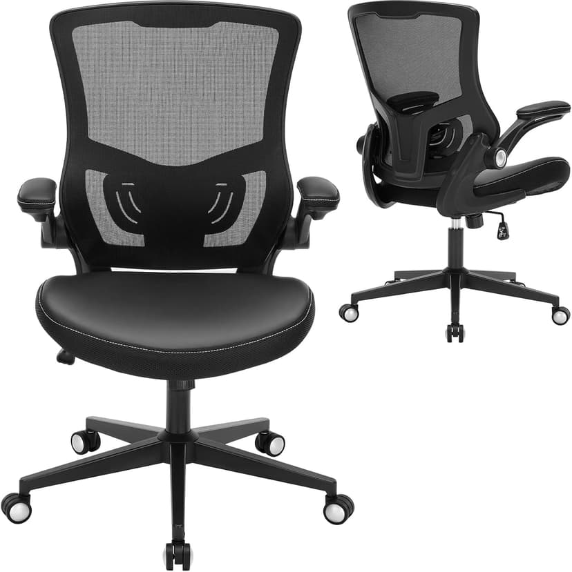 Office Chair Ergonomic Desk Chair 350lbs Comfy Mesh Computer Chair with Adjustable Lumbar Support Flip-up Armrests, Executive Rolling Swivel Comfy Task Chair for Home Office
