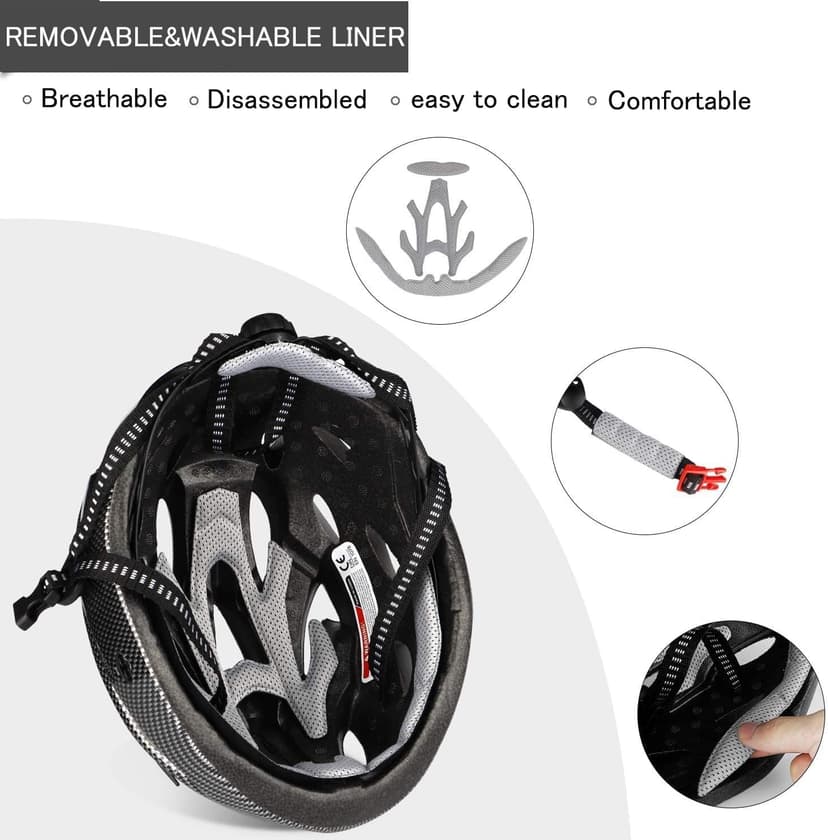 Adult Cycling Bike Helmet, Lightweight and Adjustable with Pads&Visor for Men and Women,Premium Quality Airflow Unisex Bike Helmet,Suggested Fit 58-61 cm